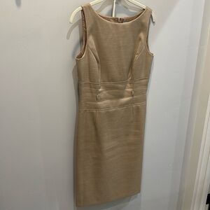 Shiny gold/silver A line sleeveless dress.